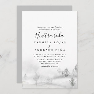 Rustic Destination Winter Mountain Nuestra Boda Kaart