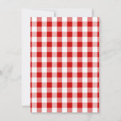 Rustic Details Gingham Rood Witte Ruiten Kaart (Achterkant)