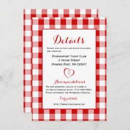 Rustic Details richtinggevend Gingham Red White Co Kaart