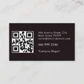 Rustic diamantplaat ambachtsman QR-code sjabloon  Visitekaartje (Achterkant)