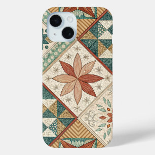 Rustic Diamond Patchwork Pattern - Geometrisch iPhone 15 Case