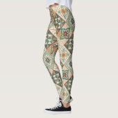 Rustic Diamond Patchwork Pattern - Geometrisch Leggings (Links)