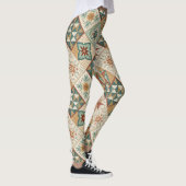 Rustic Diamond Patchwork Pattern - Geometrisch Leggings (Rechts)