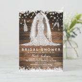 Rustic Diamond Wedding Dress Gouden Vrijgezellenfe Kaart (Staand voorkant)