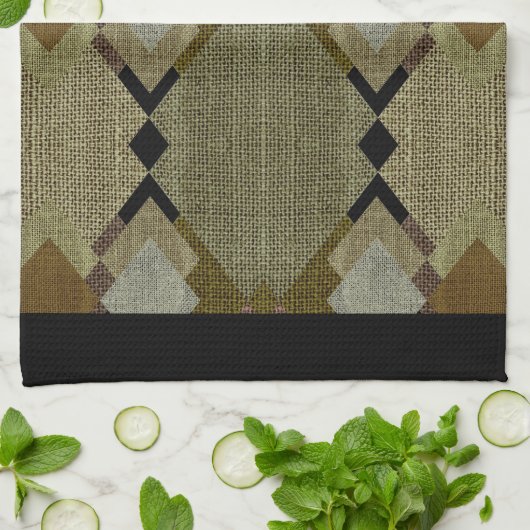 Rustic Diamonds Green & Brown Kitchen Towels Theedoek (Gevouwen)