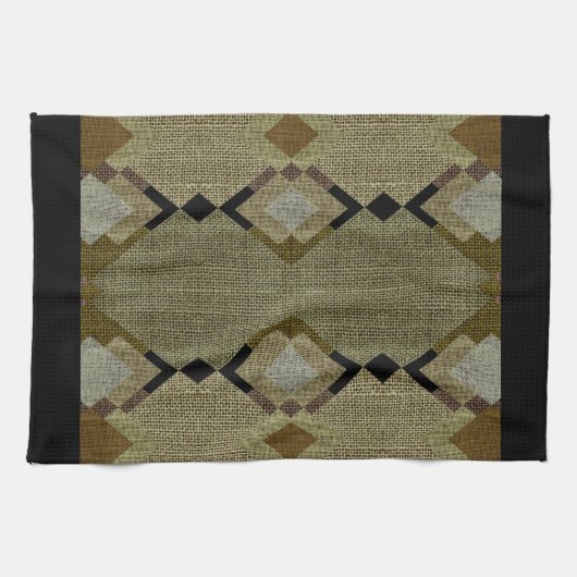 Rustic Diamonds Green & Brown Kitchen Towels Theedoek (Horizontaal)
