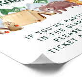 Rustic Diaper Raffle Woodland Animals Baby shower Poster (Hoek)