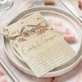 Rustic Die Cut  Bird Wedding Invite Kaart