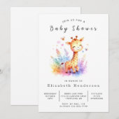 Rustic Digital Giraffe Baby shower Kaart (Voorkant / Achterkant)