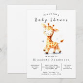 Rustic Digital Giraffe Baby shower Kaart (Voorkant / Achterkant)