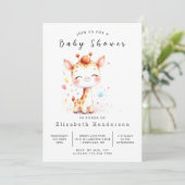 Rustic Digital Giraffe Baby shower Kaart (Staand voorkant)