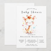 Rustic Digital Giraffe Baby shower Kaart (Voorkant / Achterkant)