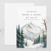 Rustic Digital Mountain Save The Date (Voorkant / Achterkant)