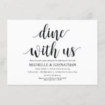 Rustic Dine met ons Brunch Invitation Kaart