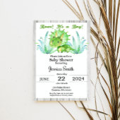 Rustic Dinosaur Boy Baby shower Kaart