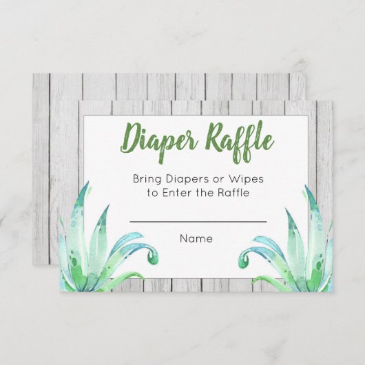 Rustic Dinosaur Diaper Raffle Kaart (Voorkant / Achterkant)