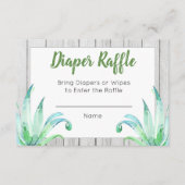 Rustic Dinosaur Diaper Raffle Kaart (Voorkant)