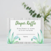 Rustic Dinosaur Diaper Raffle Kaart (Staand voorkant)