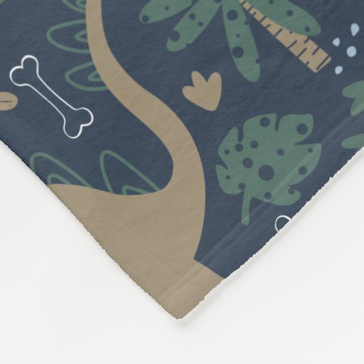 Rustic Dinosaur Forest Prehistalized Personalized Fleece Deken (Hoek)