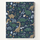 Rustic Dinosaur Forest Prehistalized Personalized Notitieboek (Achterkant)
