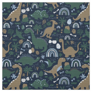 Rustic Dinosaur Forest Prehistorische Kinder Patte Stof