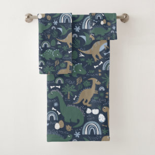 Rustic Dinosaur Forest Prehistorische Kinderen Bad Handdoek