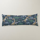 Rustic Dinosaur Forest Prehistorische Kinderen Lichaamskussen (Achterkant)