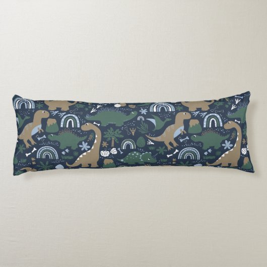 Rustic Dinosaur Forest Prehistorische Kinderen Lichaamskussen (Achterkant)