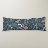 Rustic Dinosaur Forest Prehistorische Kinderen Lichaamskussen (Voorkant)