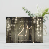 *~* Rustic Distress Barn Wood 21st Birthday Inv Kaart (Staand voorkant)