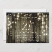 *~* Rustic Distress Barn Wood 21st Birthday Inv Kaart (Achterkant)