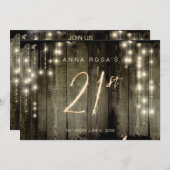 *~* Rustic Distress Barn Wood 21st Birthday Inv Kaart (Voorkant / Achterkant)