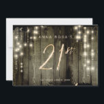 *~* Rustic Distress Barn Wood 21st Birthday Inv Kaart<br><div class="desc">* Energetisch verbeterde uitnodiging van 21ste verjaardag. Het ontwerp bestaat uit superoud RUSTISCH LAND, BARN WOOD OUD Antiek hout Verhard hout, omhuld met witte mousserende snaren. Het hout is donkerbruin met zwarte gebieden die verrotten. Het nummer 21 is bemand alsof het in brand staat. Dit ontwerp werkt geweldig voor jonge...</div>