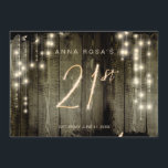 *~* Rustic Distress Barn Wood 21st Birthday Inv Kaart<br><div class="desc">* Energetisch verbeterde uitnodiging van 21ste verjaardag. Het ontwerp bestaat uit superoud RUSTISCH LAND, BARN WOOD OUD Antiek hout Verhard hout, omhuld met witte mousserende snaren. Het hout is donkerbruin met zwarte gebieden die verrotten. Het nummer 21 is bemand alsof het in brand staat. Dit ontwerp werkt geweldig voor jonge...</div>