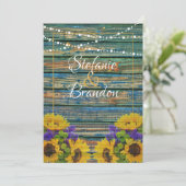Rustic Distress Blue Fence & Daisies (dubbelzinnig Kaart (Staand voorkant)
