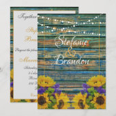 Rustic Distress Blue Fence & Daisies (dubbelzinnig Kaart (Voorkant / Achterkant)