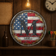 Rustic Distressed USA Vlag 4 juli Monogrammed