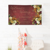 Rustic Dk Red | Oranje Floral Bouquet Wedding Spandoek (Insitu)
