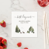 Rustic Doe en Buck Forest Wedding Paper Napkins Servet (Insitu)