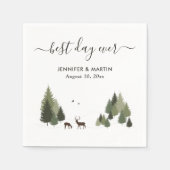 Rustic Doe en Buck Forest Wedding Paper Napkins Servet (Voorkant)