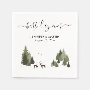 Rustic Doe en Buck Forest Wedding Paper Napkins Servet