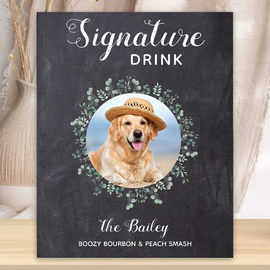 Rustic Dog Bar Signature Drankjes Trouwposter Hond Poster