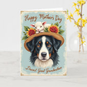 Rustic Dog Floral Mothers Day Card Kaart (Gele Bloem)