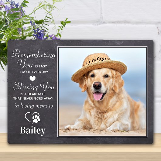 Rustic Dog Memorial Custom Photo Pet Loss Sympathi Fotoplaat