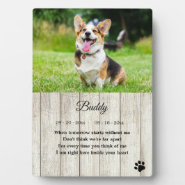 Rustic Dog Memorial Foto Quote Keepomwille Plaque Fotoplaat