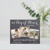 Rustic Dog of Honor Budget Wedding Save the Date (Staand voorkant)