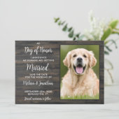 Rustic Dog of Honor Personalized Pet Photo Wedding Save The Date (Staand voorkant)