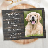 Rustic Dog of Honor Personalized Pet Photo Wedding Save The Date