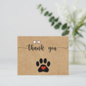 Rustic Dog Paw Custom Dank je Briefkaart (Staand voorkant)