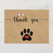 Rustic Dog Paw Custom Dank je Briefkaart (Voorkant)